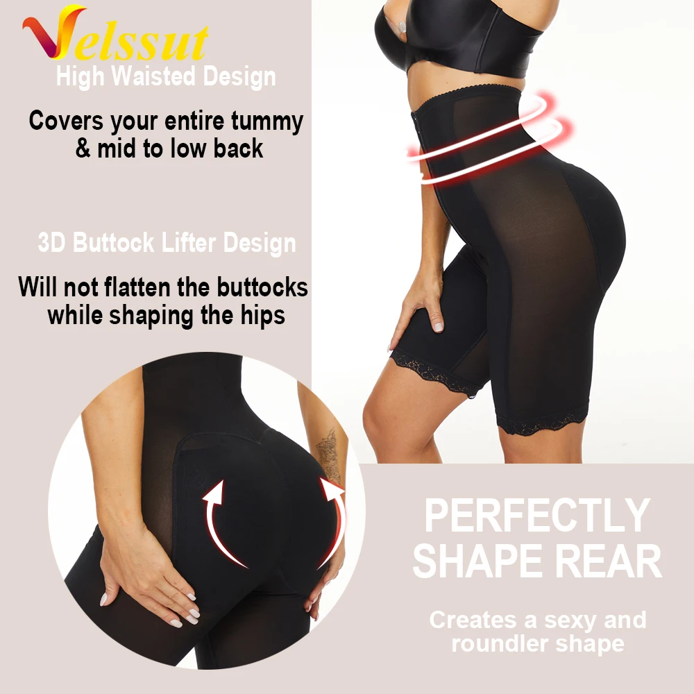 Velssut Women High Waist Butt Lifter Tummy Control Panties Body Shapewear Slimming Pants Waist Trainer Body Shaper Shapewear