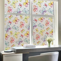 30456070x400cm frosted home bedroom bathroom privacy window film static cling no gluey glass sticker colour cartoon butterfly