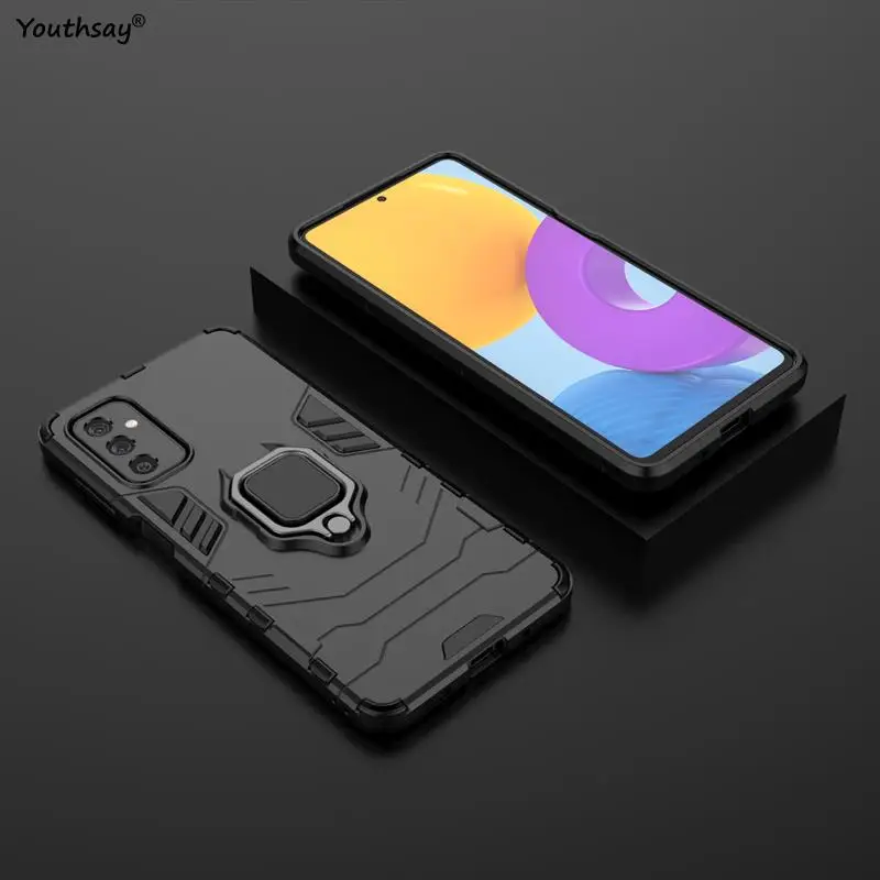 For Samsung Galaxy M52 Case for Samsung Galaxy M52 5G Cover Funda Finger Ring Protective Phone Bumper For Samsung Galaxy M52