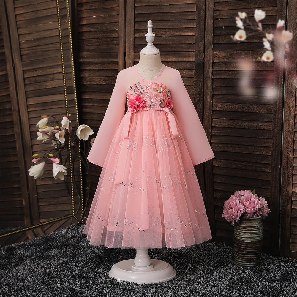 Летние Элегантные шифоновые платья из тюля для девочек Праздничное платье