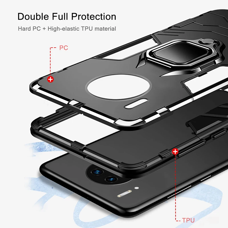Ударопрочный армированный чехол KEYSION для Huawei Mate 30 Pro Lite чехол-накладка с кольцом