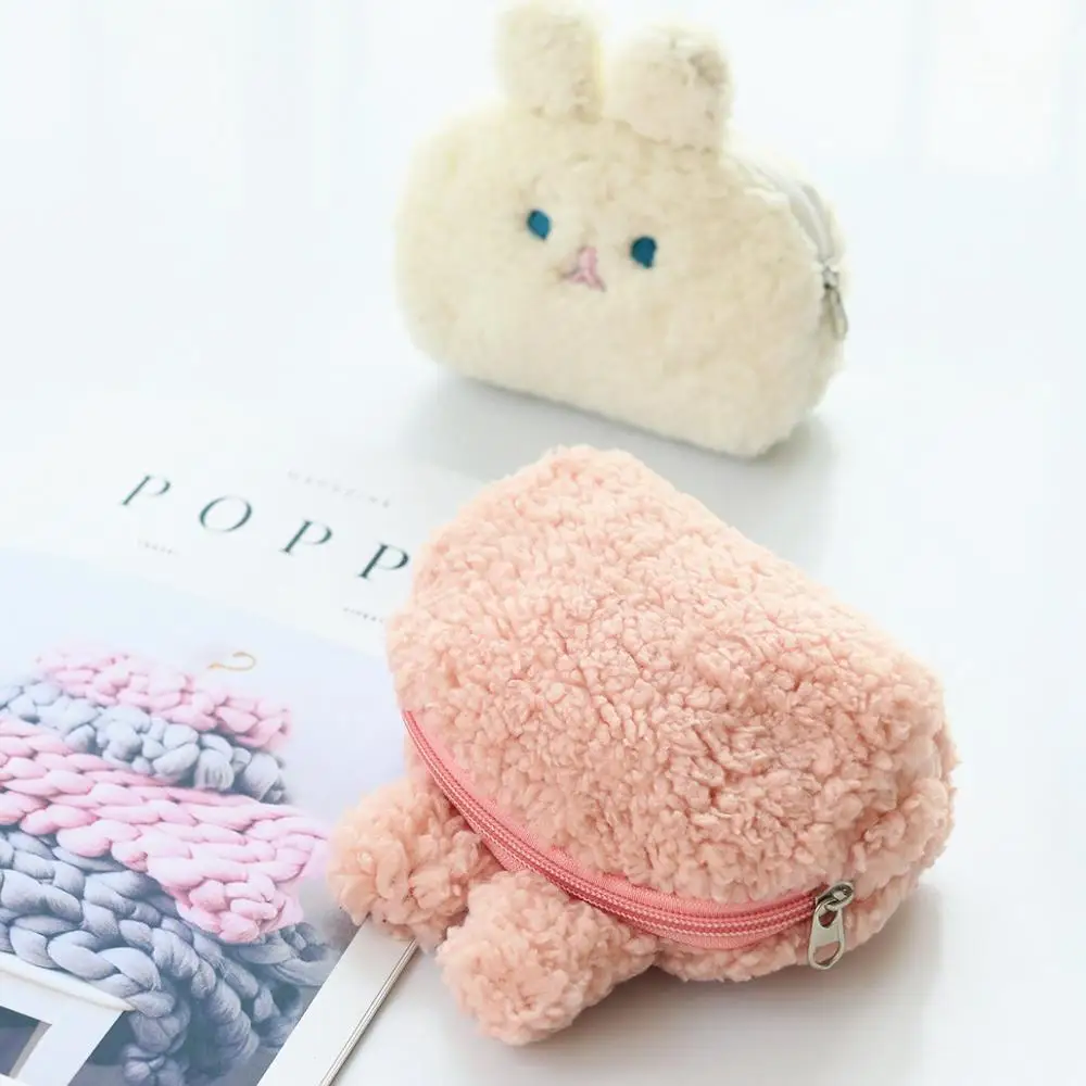 

Bunny Shell Bag Cute Soft Coin Purse Girl sweet Heart Plush Cosmetic Bag Bunny Style Creative high quality birthday gift for kid