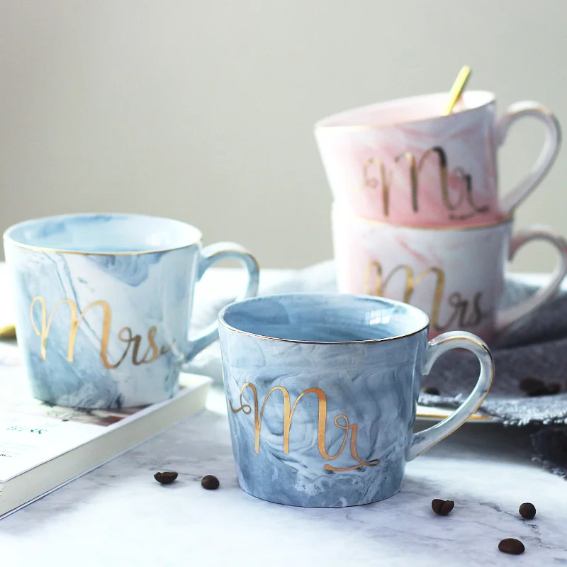 Couple Personalised Ceramic Coffee Mug Large Capacity Creative Esspresso Cups Simple Nordic Porcelain Drinkware DA60MK | Дом и сад