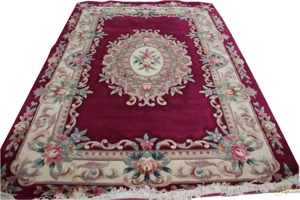 Китайский ковер aubusson, шерстяной французский ковер, около 6' X 9', ручная работа, толстый плюшевый ковер