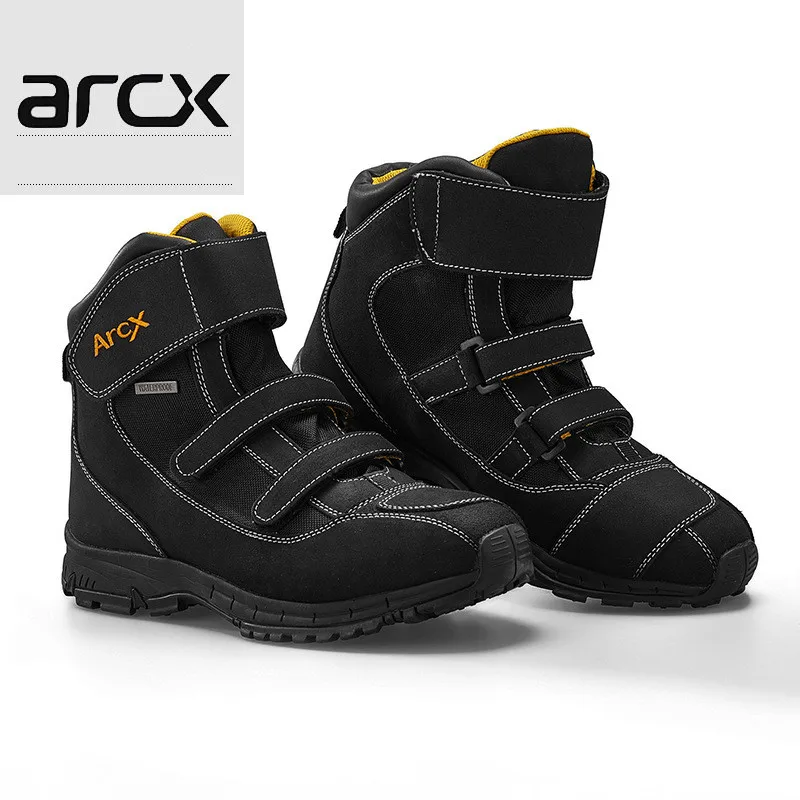 ARCX мужские мотоциклетные замшевые кожаные ботинки внедорожные