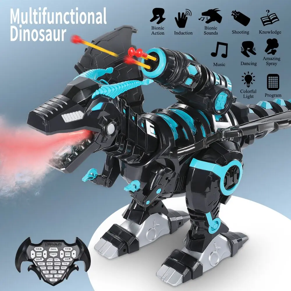 Dinosaurio el&eacute;ctrico de Control remoto para ni&ntilde;os, juguetes educativos de animales, Robot de radiocontrol-1