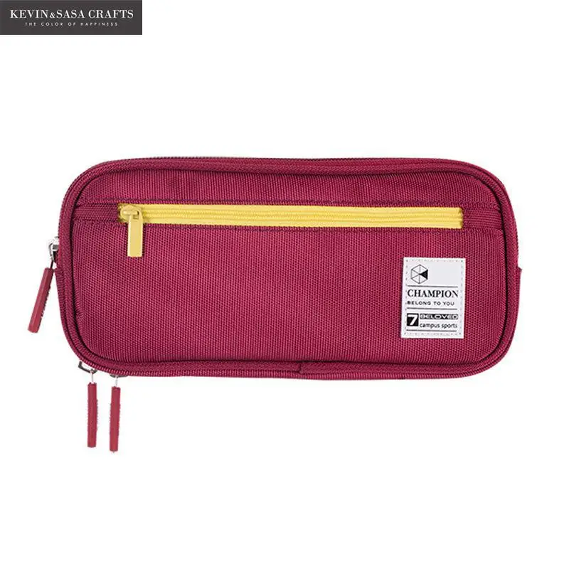 Чехол для карандашей на молнии саржевый холщовый большой пенал ручек и школьные