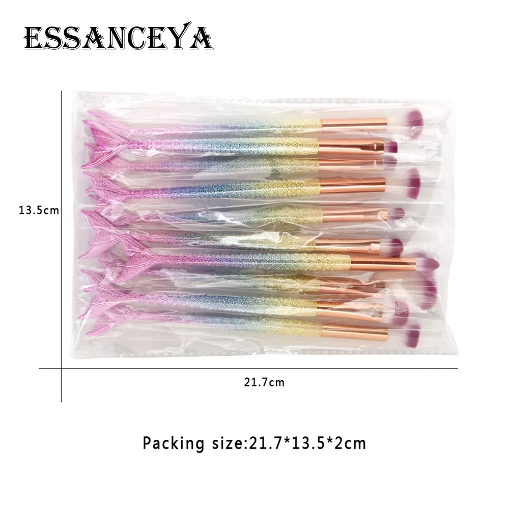 ESSANCEYA 6/10 шт. набор кистей для макияжа русалки тени век подводка бровей румяна