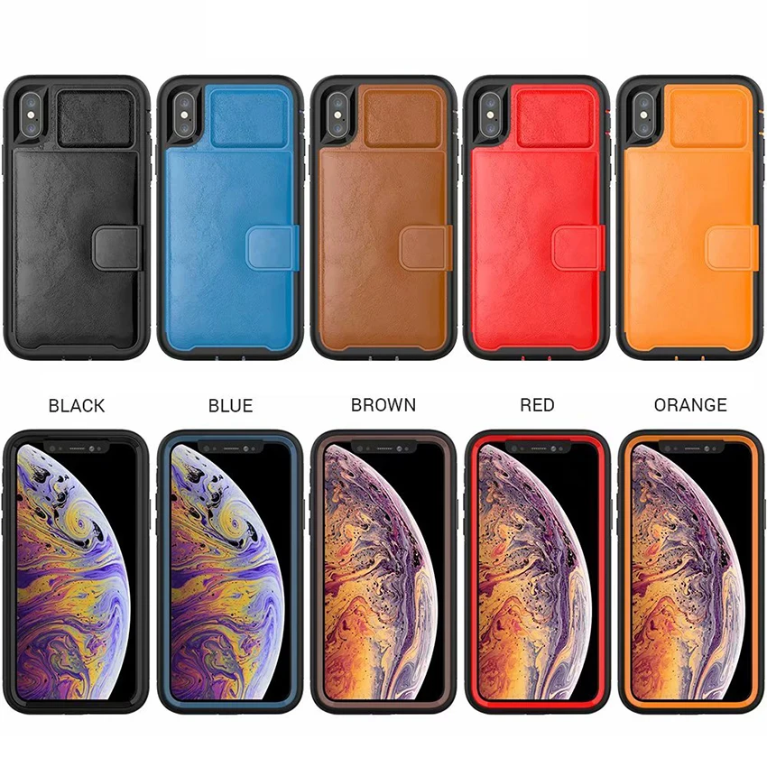 Роскошный многофункциональный чехол-кошелек для iPhone 11 pro Xs Max Xr X 8 7 6 6s Plus, кожаный гибридный силиконовый бампер, жесткая задняя крышка