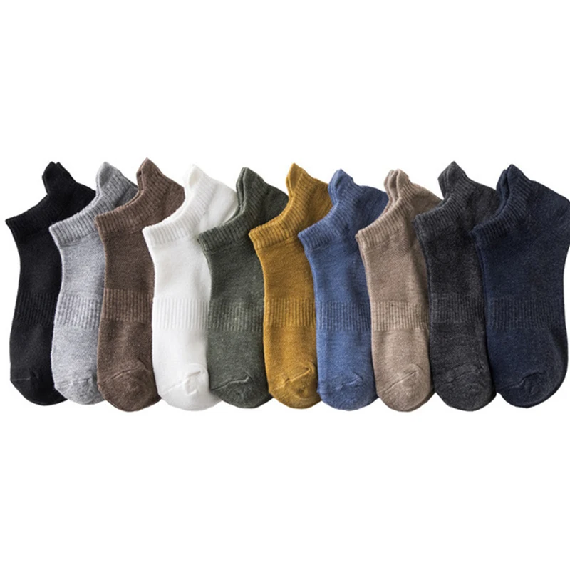 

All-match Men's Socks Solid Color Deodorant Comfortable No Show Socks Men Summer Thin Low-top Shallow Invisible Boat Socks