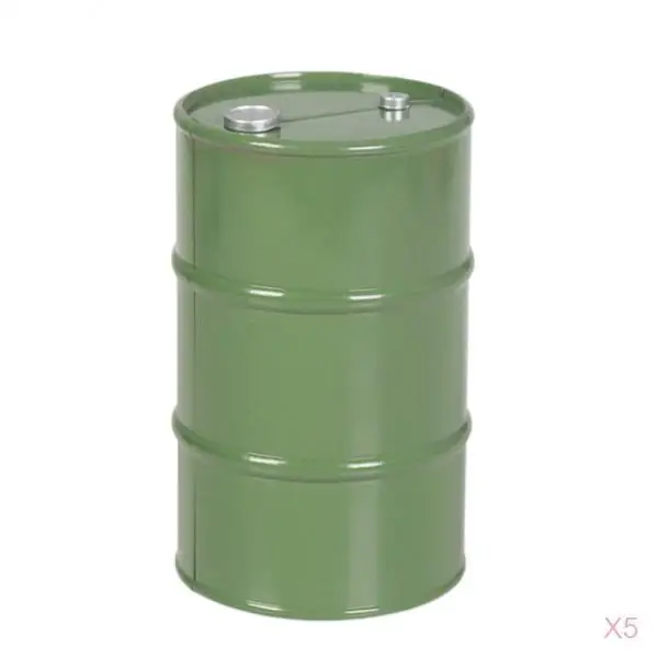 

5 Lot Simulation Oil Drums Set For 1:10 RC Crawler Car Body Decoration Accessory