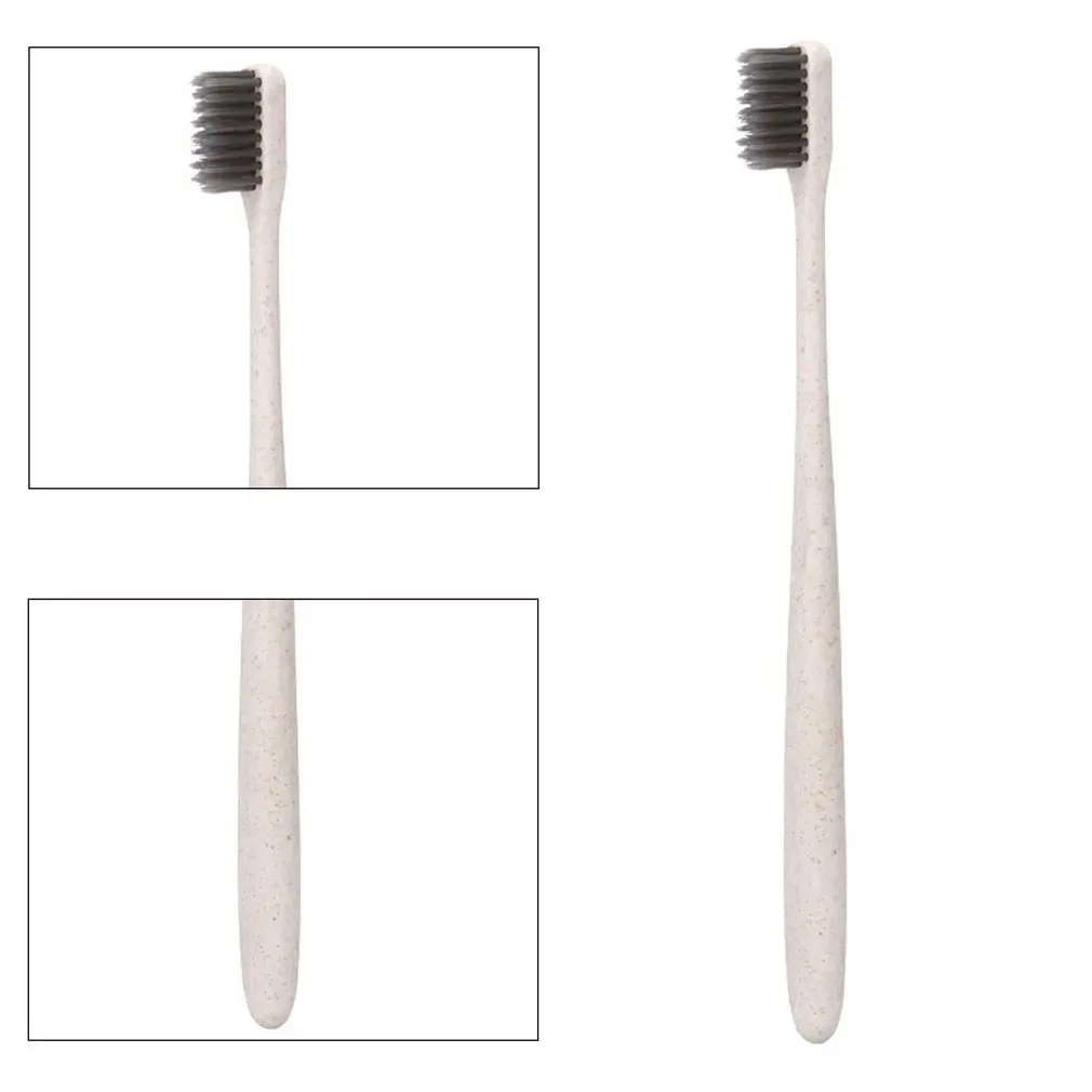 

Wheat Straw Bamboo Charcoal Toothbrush Brush Portable Round Tube Toothbrush Adult High-quality Soft Toothbrush