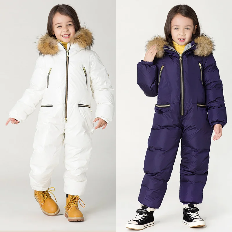 Large Size Boy Jumpsuit Ski Suit Girls' White Waterproof Sno
