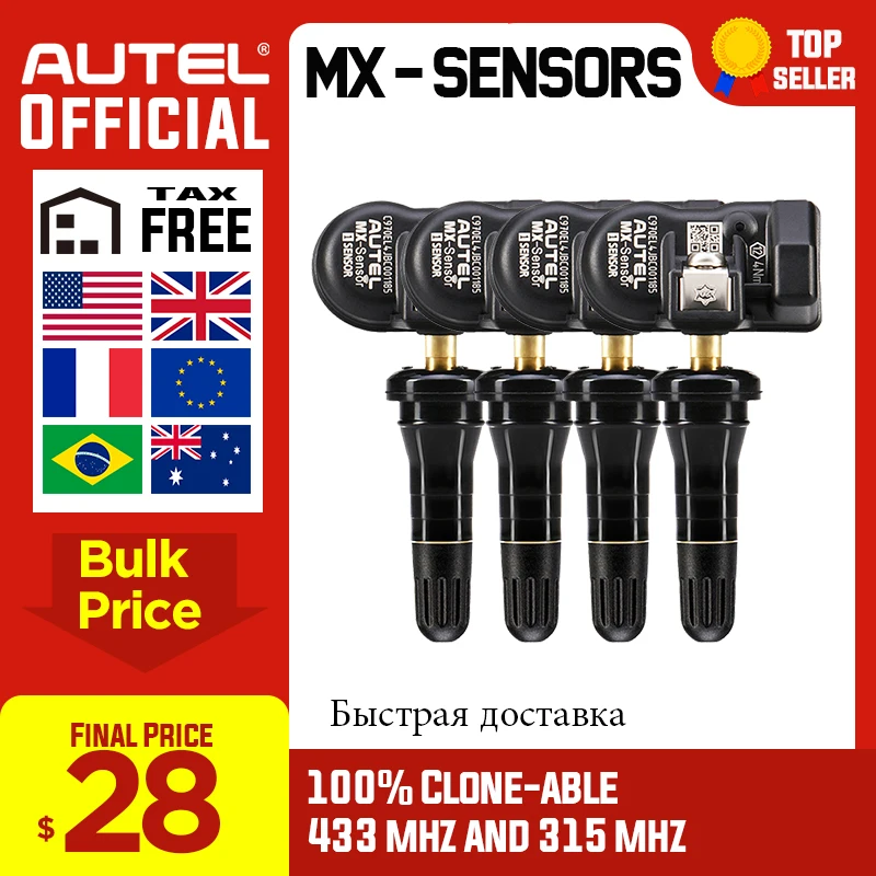 

AUTEL TPMS Sensors 433 MHz 315 MHz Mx-Sensor Tire Repair Tool Automotive Accessory MaxiTPMS Pad Tyre Pressure Monitor Programmer