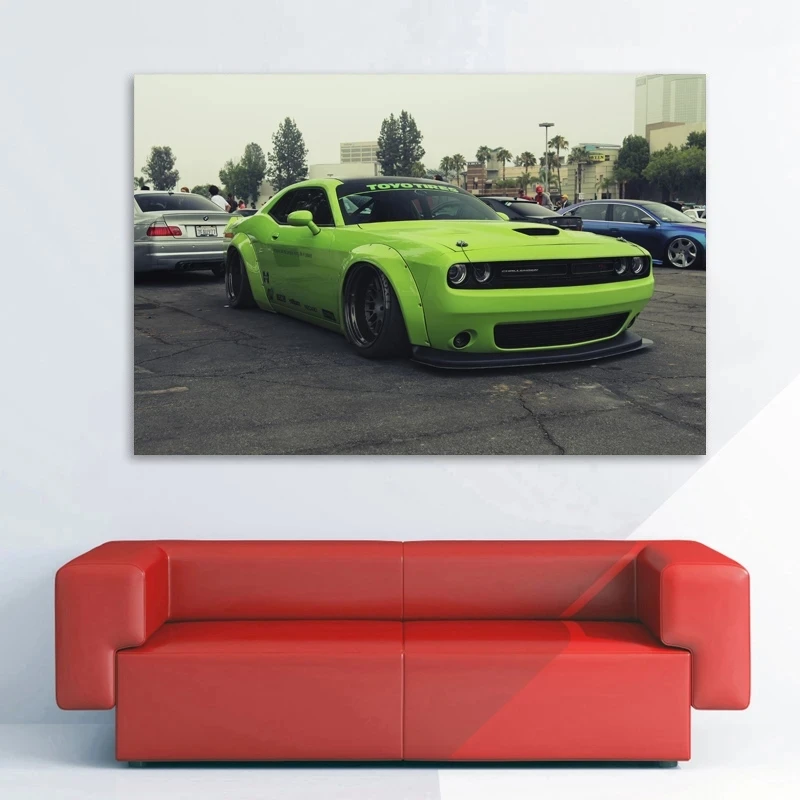 

Dodges Challenger Widebody Tuning Vehicle Wall Decor Posters Canvas Printed Art Home Living Room Decorations Paintings