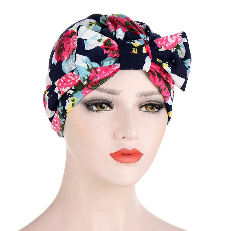 

2020 New Fashion Floral Bandana Soft Acrylic Polyester Removable Muslim Headwear Women A Variety Of Colors And Styles Hats