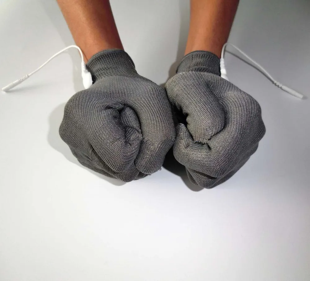 1 пара прочный Проводящий перчатки массажа физиотерапии Электротерапия