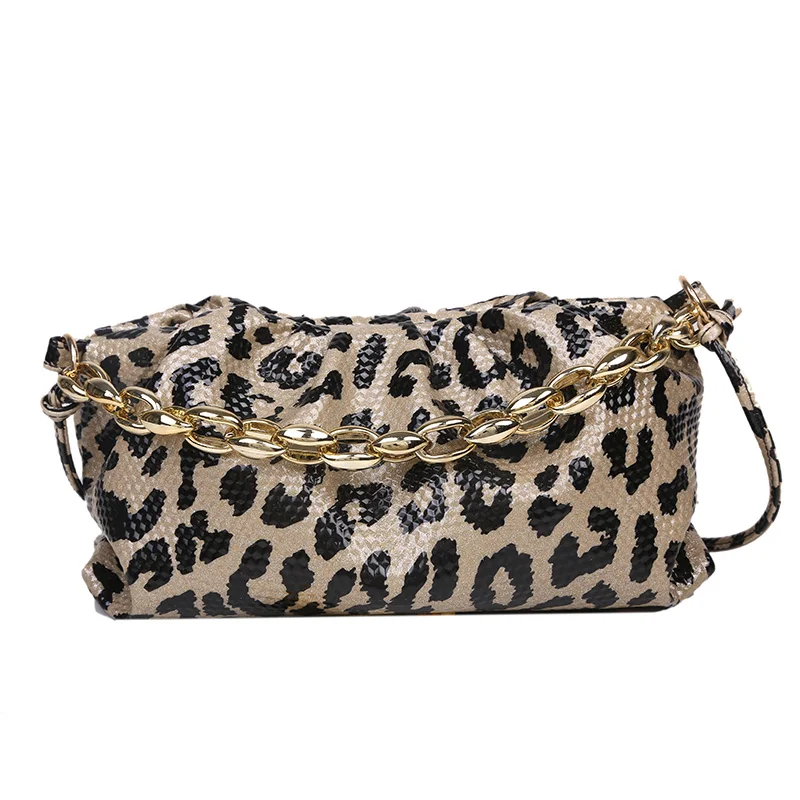 

Women Luxury Designer Cloud Clutch Bag 2021 Hot New Trendy Fashion Ladies Thick Chain Shoulder Bag PU Women Serpentine Handbag