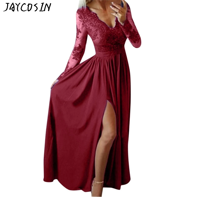 Кружевное рождественское платье в сеточку элегантное женское с длинным рукавом