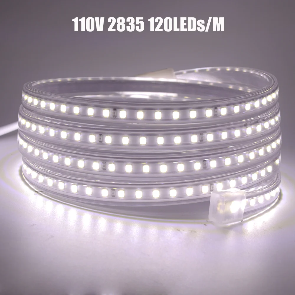 Светодиодные ленты 110V SMD2835 гибкая светодиодная лента веревка 120 светодиодов/m