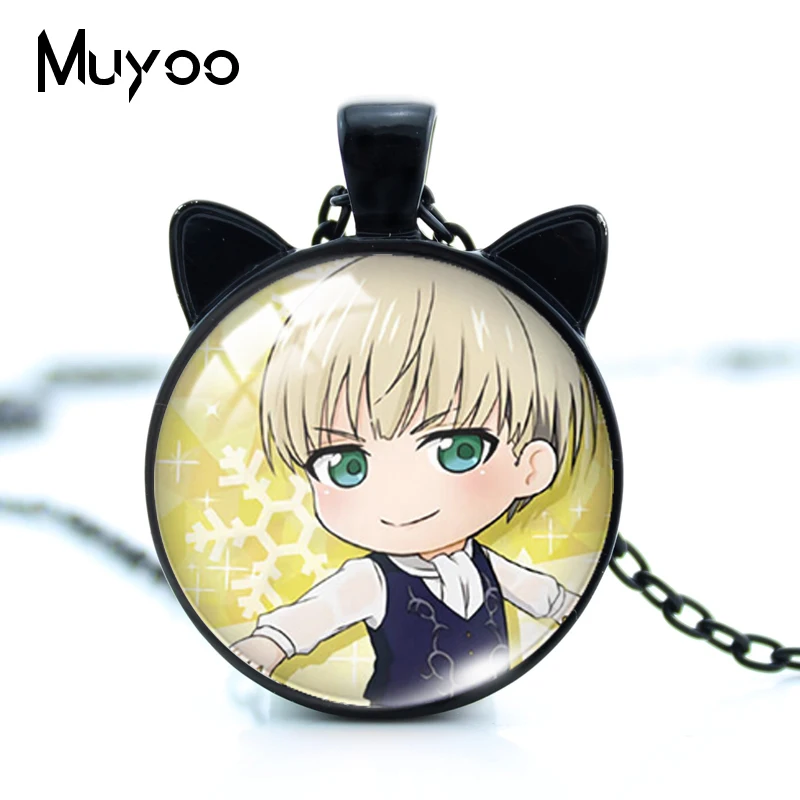 Новый аниме Юрий на льду стекло кабошон кошачьи уши ожерелье кацуки плисецкий