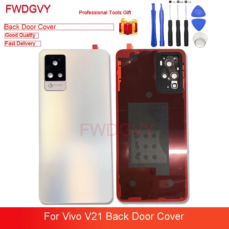 

6.44" Original NEW For Vivo V21 Back Door Cover Rear Battery Housing Mobile Phone Glass Case Replacement