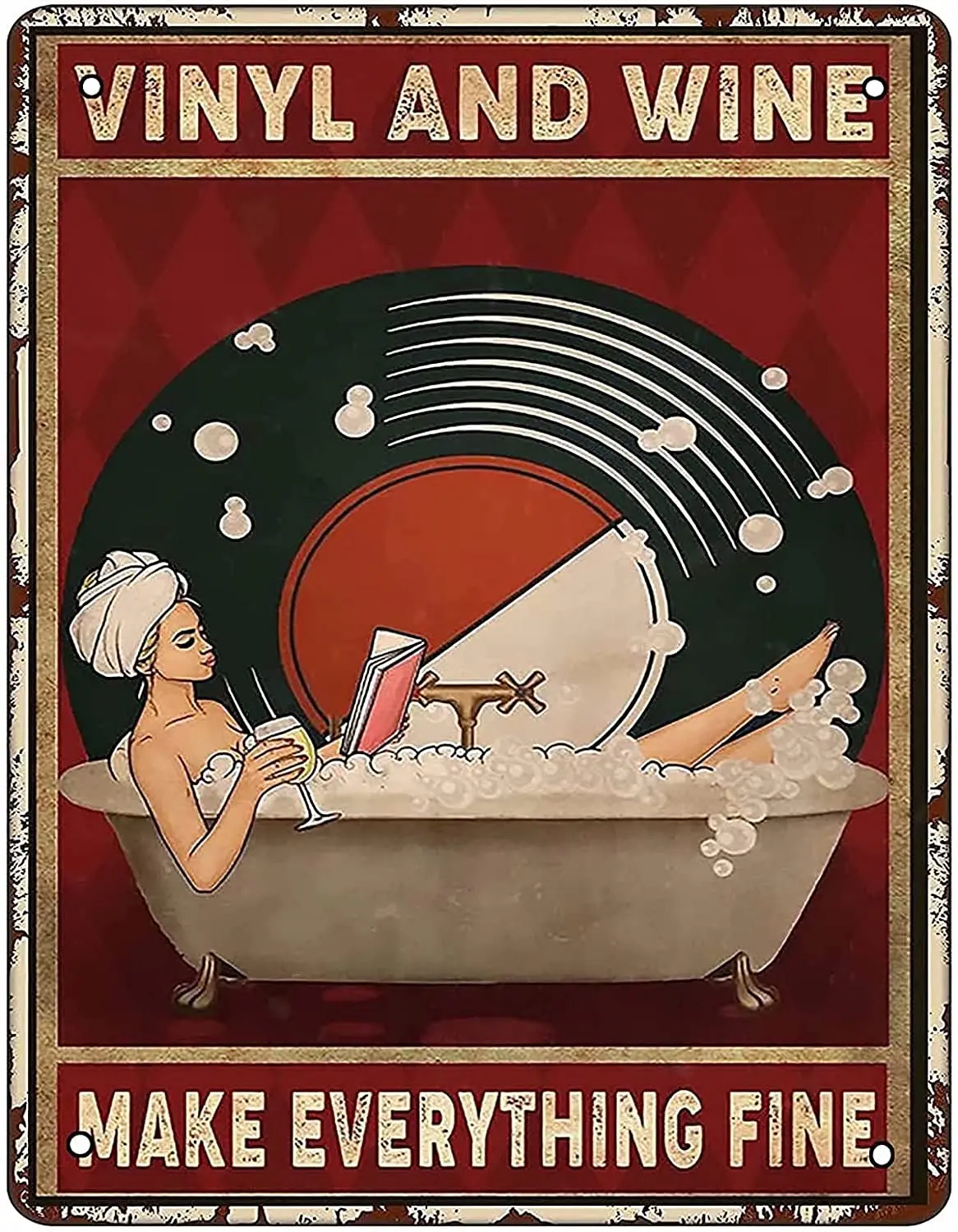 

Metal Tin Sign Retro Wall Decor Make Everything Fine Vintage Tin Signs for Home Bar Coffee -12" X 17"in