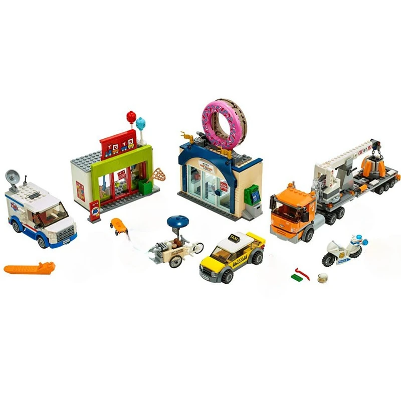 

City Series Ski Resort Donut Shop Opening Building Block Bricks Toys For Children Christmas Gift With 60203 60233 11451