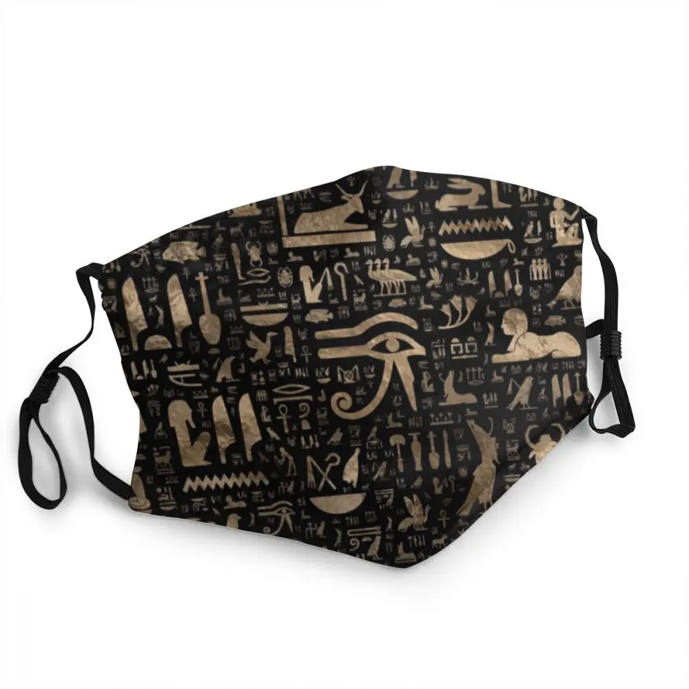 

Ancient Egyptian Hieroglyphs Non-Disposable Face Mask Men Women Egypt Art Anti Dust Protection Cover Respirator Mouth-Muffle