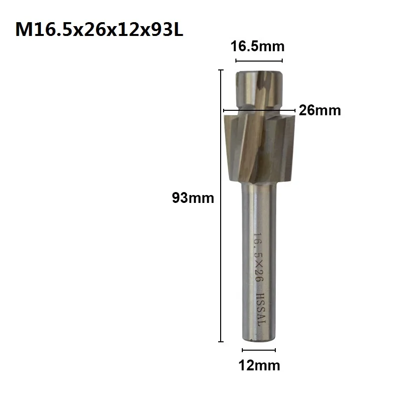 M16.5x26x12x93 XCAN 1 шт. 4 Флейта HSS Цековка торцевой фрезы M3.2-M16.5 пилота долбежный инструмент фреза для дерева/металла сверления Зенковка - Длина режущей кромки: M16.5x26x12x93