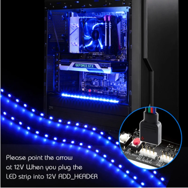 Светодиодная ленсветильник RGB для материнской платы 12 В/чехол ПК 50 см 1 м 2 с 4