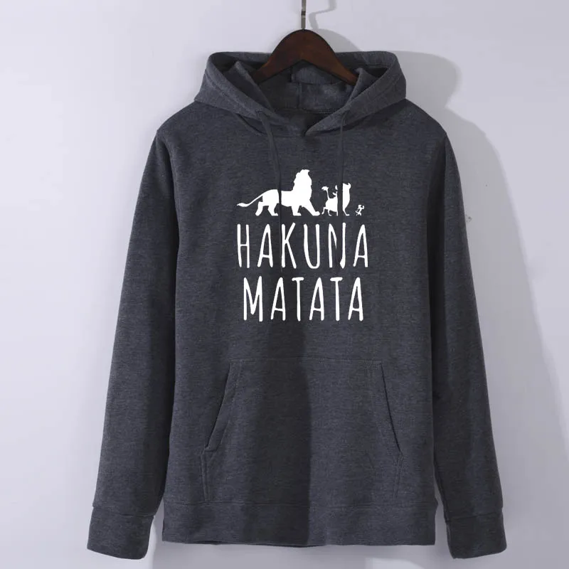 Лев Король хакуна матата пуловер уличная Толстовка зима осень Ulzzang Kawaii Модные женские худи - Цвет: Dark grey