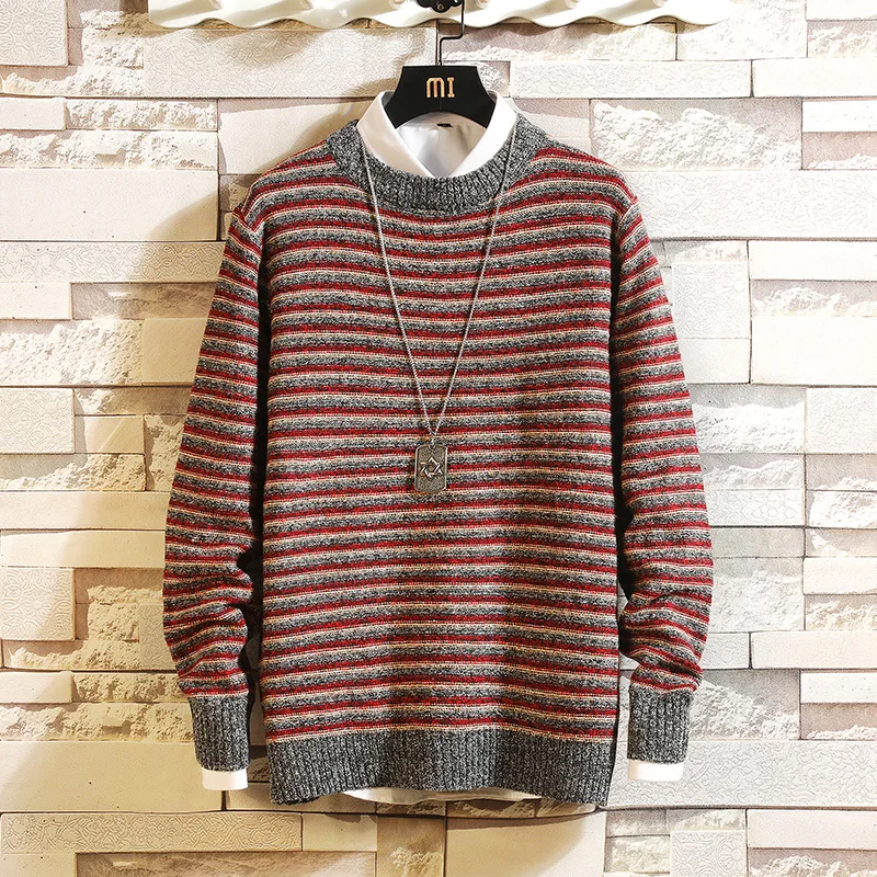 Мужской осенне зимний облегающий пуловер с круглым вырезом|pullover boy|pullover menpullover women