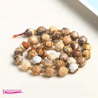 natural multicolor picture stone spacer loose beads high quality 6810mm faceted olives shape diy gem jewelry making a3813