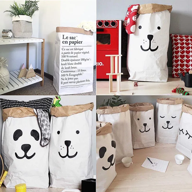 Бумажные пакеты для хранения большие бумажные сумки одежды сумка игрушек 1