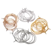20 50pcslot 20 25 30 35 mm kc gold hoops earrings big circle ear wire hoops earrings wires for diy jewelry making supplies