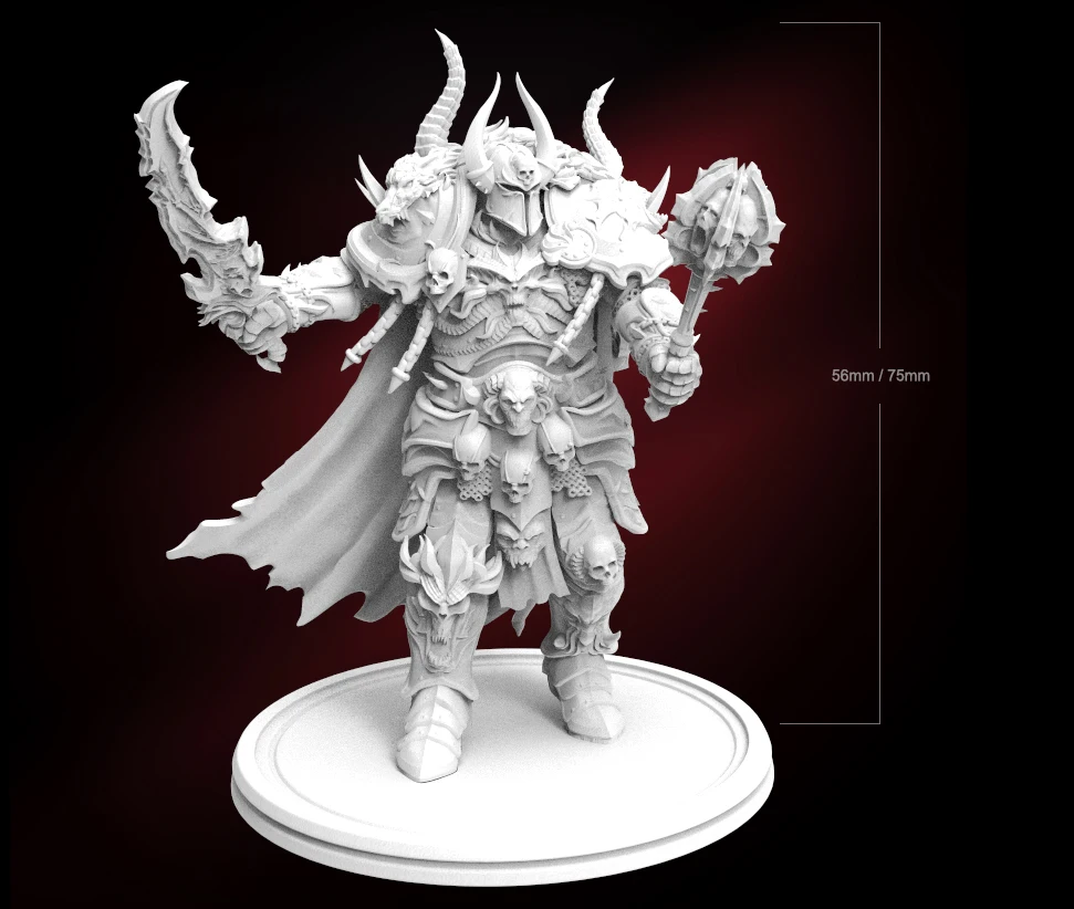 

1/24 75mm 1/32 56mm Resin Model Kits Death Knight Unpainted No Color RW-135