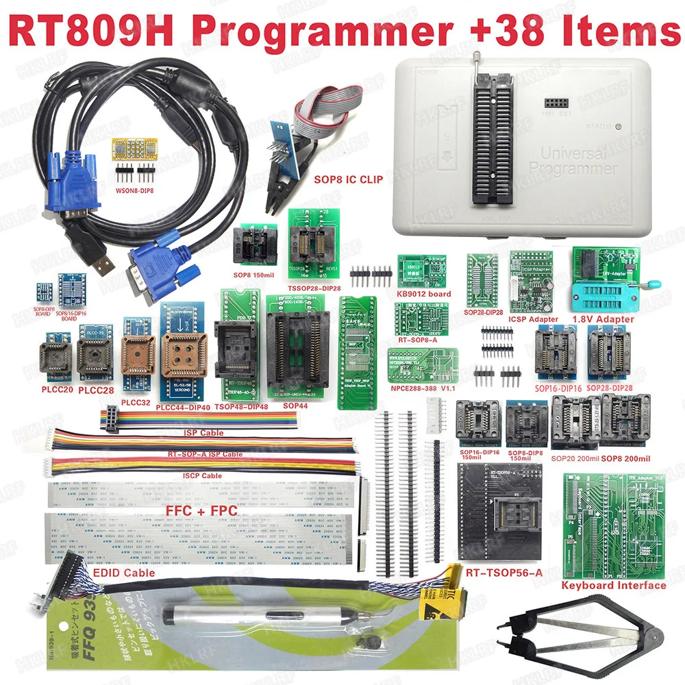 Универсальный RT809H памяти на носителе EMMC-программирование NAND Flash+ 44 адаптеры Tsop48 tsop56 адаптер IC зажим испытания лучше, чем RT809F