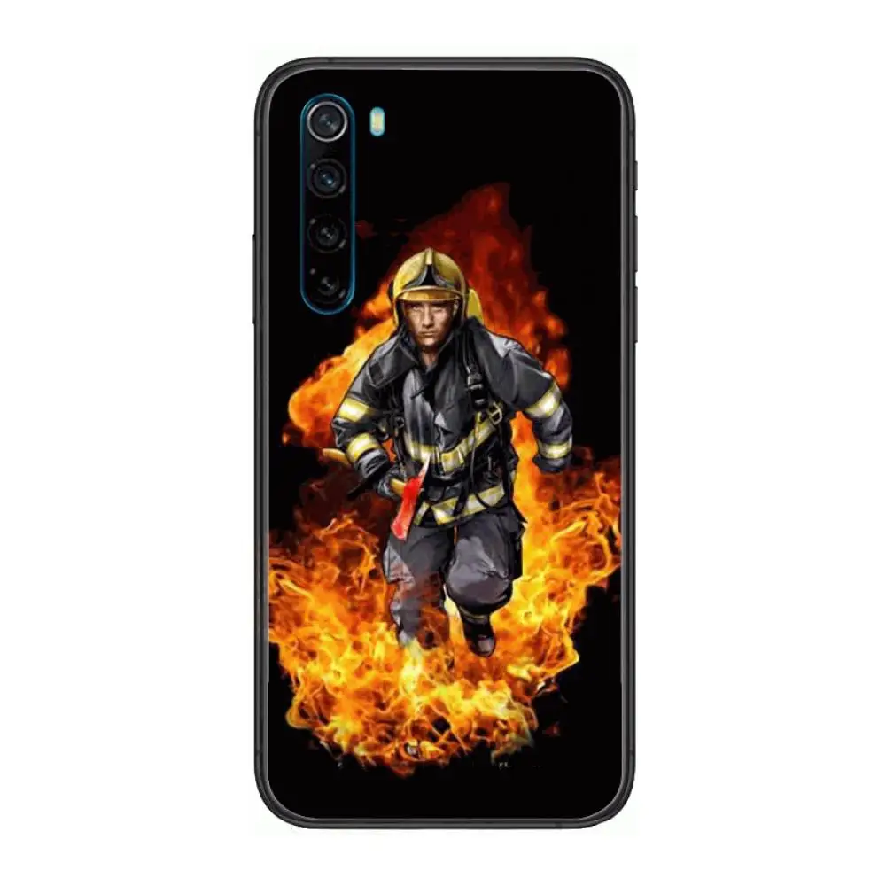 

Firefighter Heroes Fireman cartoon Phone Case For XiaoMi Redmi Note 9S 8 7 6 5 A Pro T Y1 Anime Black Cover Silicone Back Pret