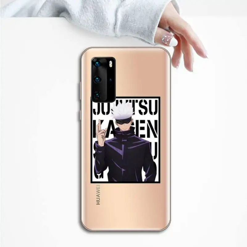 

Hot Anime Jujutsu Kaisen Phone Case Transparent for Huawei P20 P30 P40 honor 8 10i P smart 2019 Samsung A71 A21S S10 20 plus