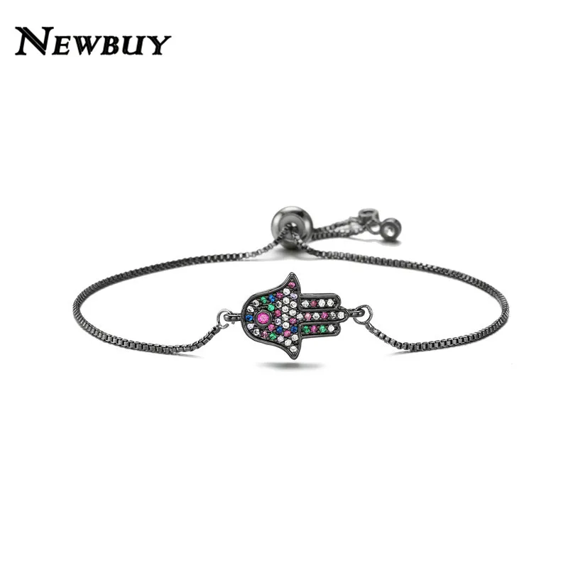 NBSL449 NEWBUY медь мульти CZ Циркон, защитный амулет ручной Шарм Браслеты для женщин Девушка DIY ювелирные изделия женские ювелирные изделия для вечеринок Прямая поставка - Окраска металла: NBSL449
