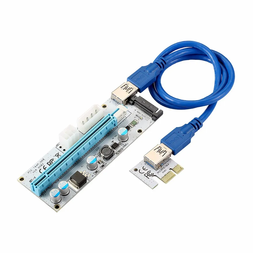 Адаптер PCI E Express с 1X на 16X адаптер для расширения графики SATA 15 контактов 6 4 контакта