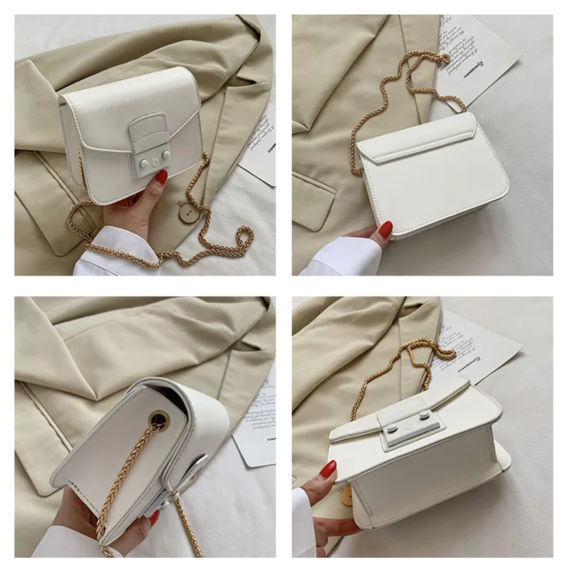 

ATLI New Mini Solid color PU Leather Crossbody Bags For Women 2021 Lock Designer Shoulder Simple Bag Female Travel Handbags