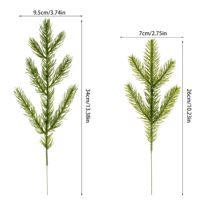 

60pcs Artificial Pine Needles Branches Flowers Green Christmas Decoration DIY Craft Garland Gift Scrapbook Decoration Fake Plant