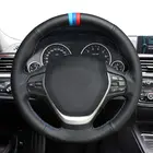 Ручная строчка, обувь черного цвета из натуральной кожи чехол рулевого колеса автомобиля для BMW F20 F21 F22 F23 F30 F31 F34 F32 F33 F36