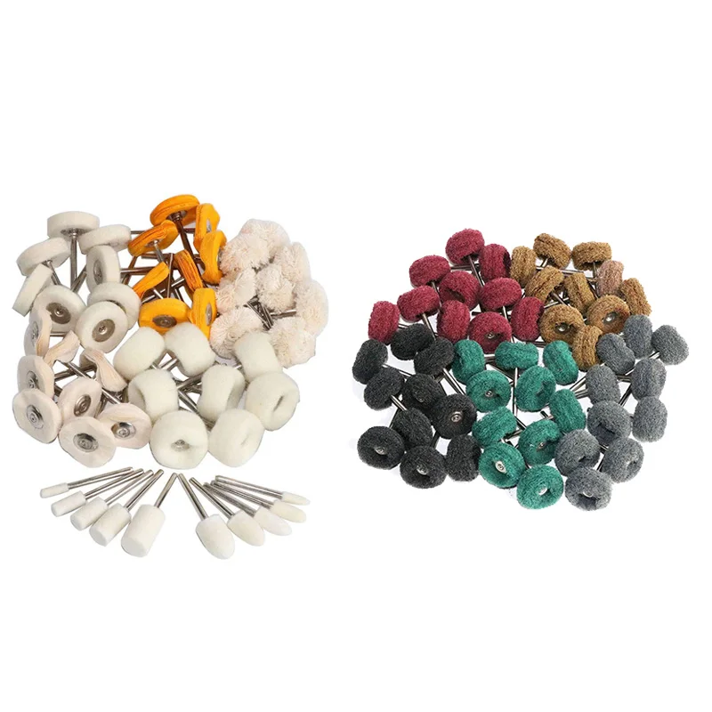 

50Pcs 1 Inch Polishing Buffing Wheel Set for Dremel 3mm with 50Pcs Abrasive Buffing Polishing Wheel Set for Rotary Tool