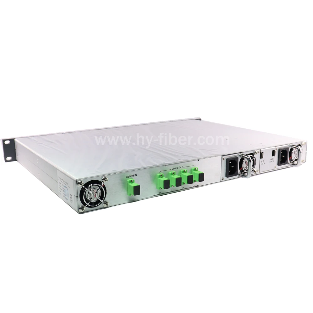 4 полосный CATV 1550nm оптический усилитель EDFA 16dBm SC/APC с двойным блоком питания AC220V или