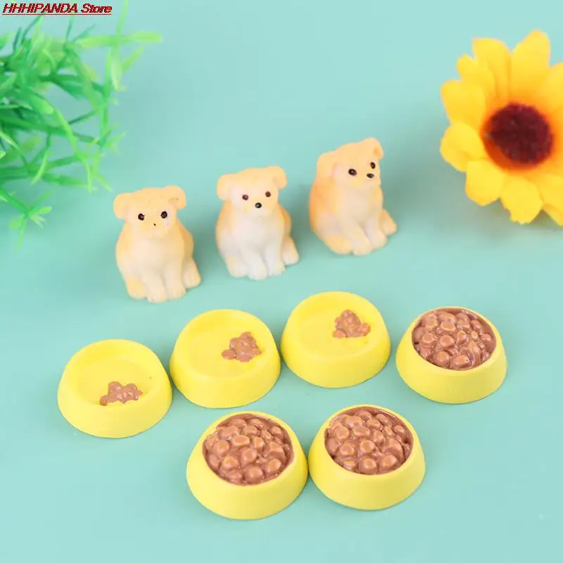 

3 шт./компл., новинка 1/12 года, миниатюрный милый миниатюрный домик для кукольного домика, еда для собак на чаше, аксессуары для украшения кухн...