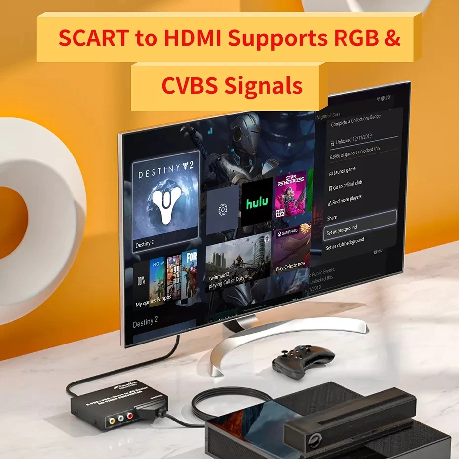 Разъем Scart RGB to HDMI-совместимый преобразователь-скалер VGA compositie AV в HDMI для P2 Wii SEGA MASTER