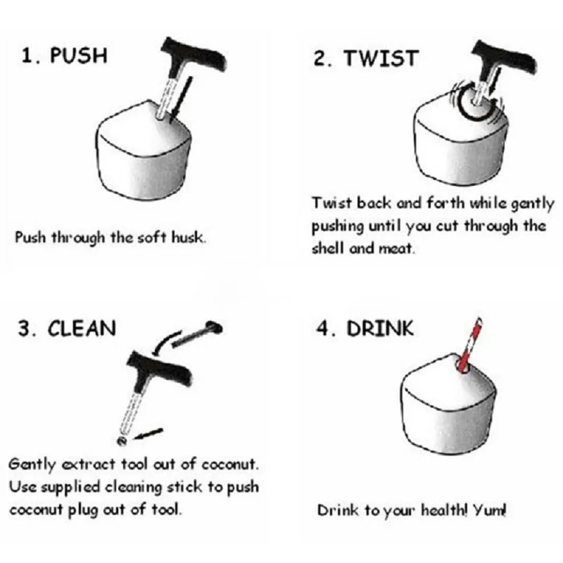 Горячая новинка Полезная Прочная нержавеющая сталь открывалка для кокоса